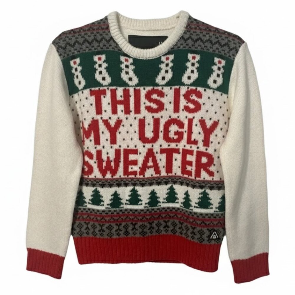 AMERICAN STITCH Kid’s Festive Red and Green Sweater - Size US Medium (Junior)